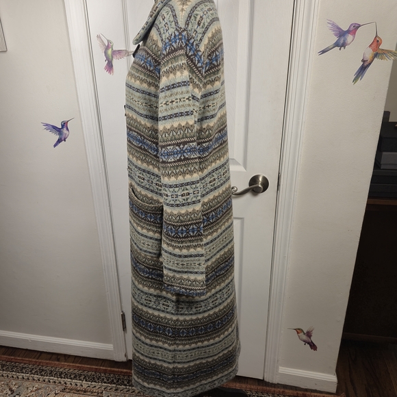Vintage Talbots 100% Lambswool Fair Isle Toggle-Closure Cardigan Jacket  S - Picture 4 of 9